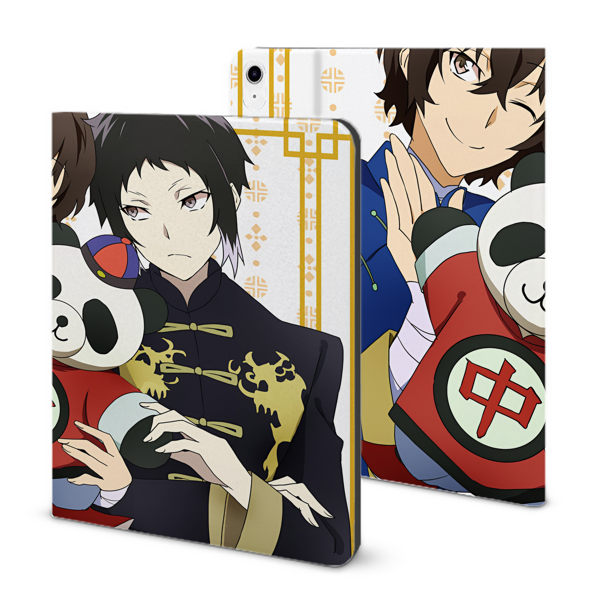 （画像用） 文豪ストレイドッグス Bungo Stray Dogs IPad ケース ブック型 PUレザー TPU 耐衝撃 軽量 薄型 ペン収納なし 全面保護 IPad 各モデル対応